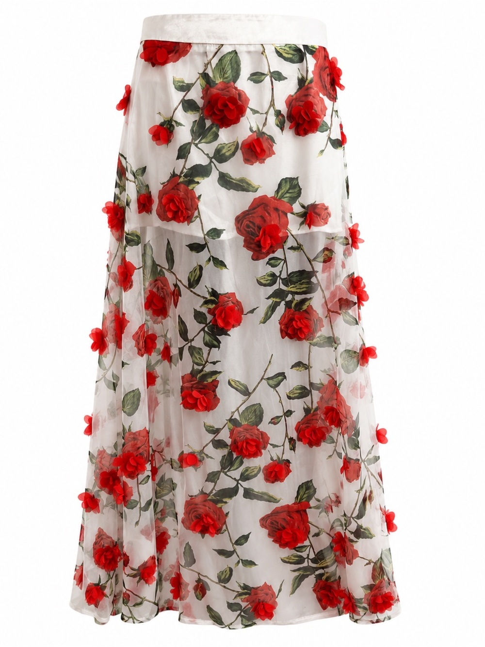 🌹 New with Tags AKIRA White Sheer Maxi Skirt – Size Large - Picture 4 of 11